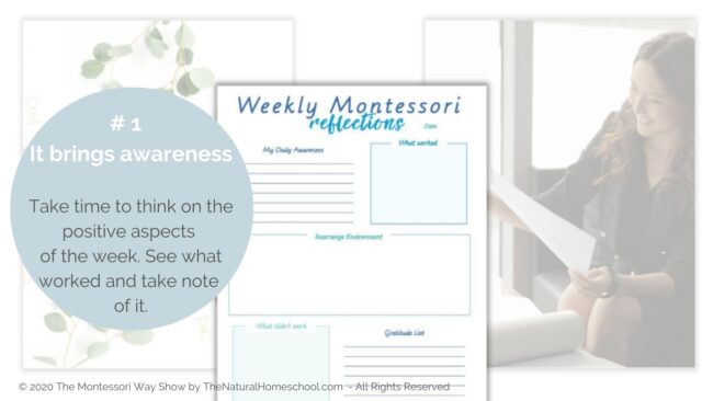 Let's talk about how you can get your Printable Weekly Reflections in the Montessori Curriculum and why you should use it.