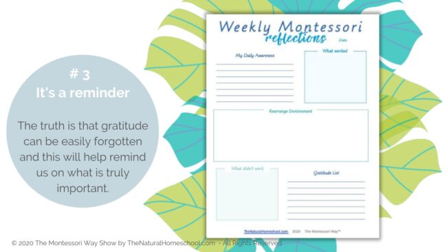 Let's talk about how you can get your Printable Weekly Reflections in the Montessori Curriculum and why you should use it.