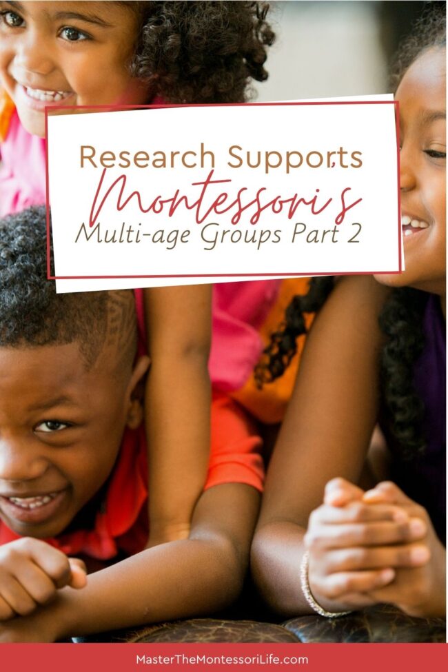 It's about the Montessori way of multi-aged grouping and some of the benefits of it.