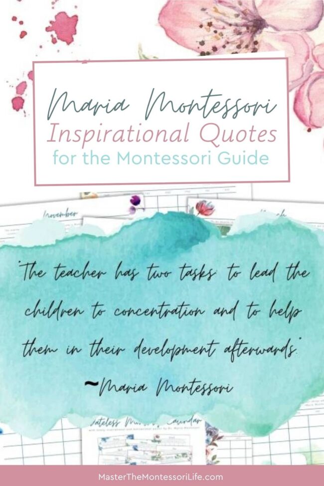 Come and find out how you can develop a plan to be organized, inspired and motivated by Maria Montessori quotes.