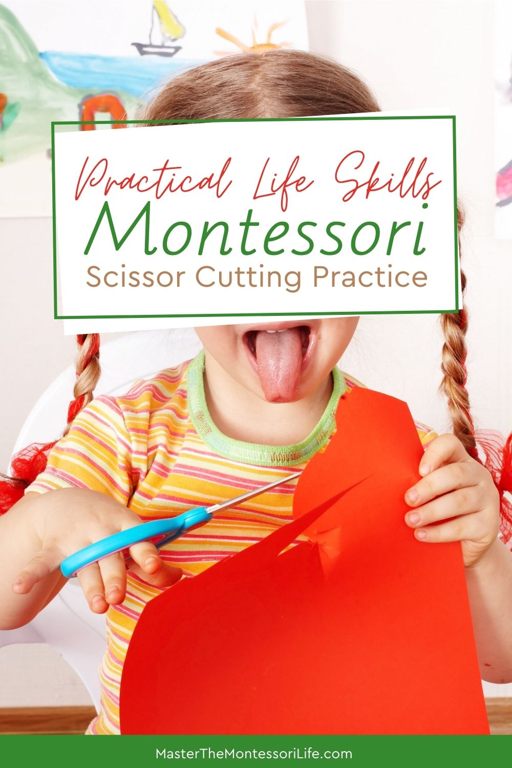 Practical Life Skills Montessori Cutting Practice