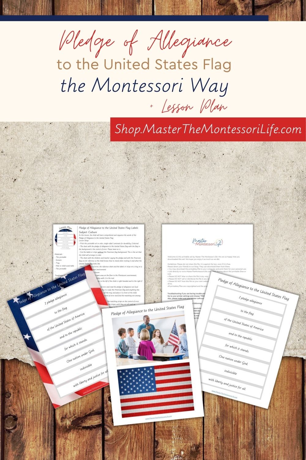 Pledge of Allegiance to the United States Flag the Montessori Way + Lesson Plan