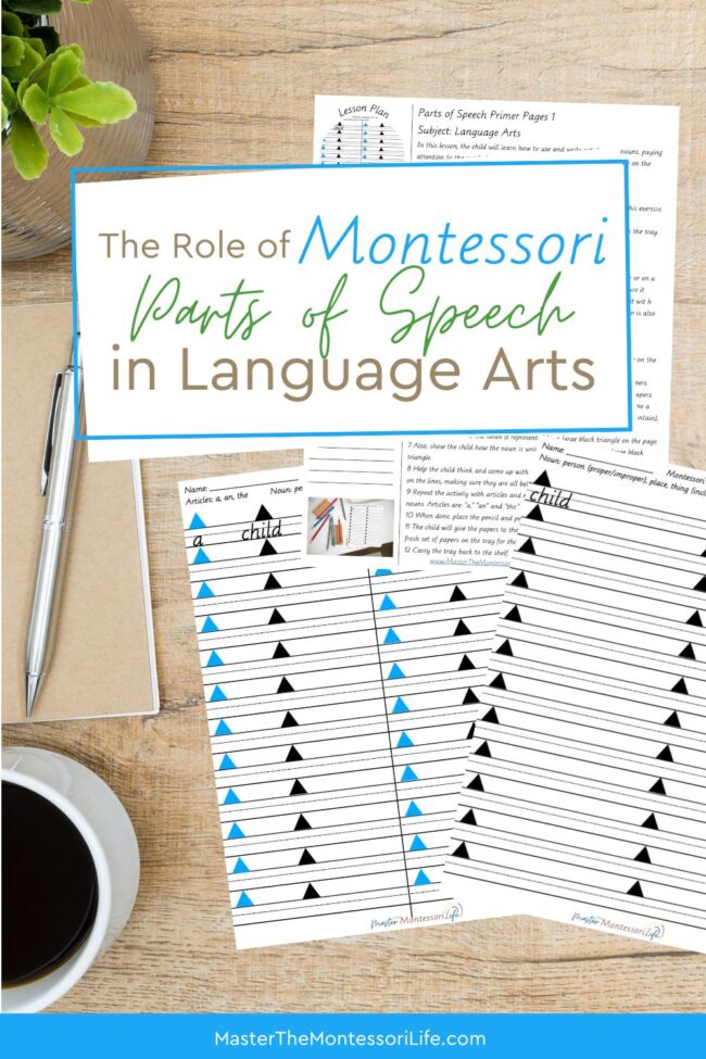 Montessori Language Arts takes a distinct approach to teaching parts of speech, transforming what could be a mundane subject into an engaging, hands-on learning experience for children.