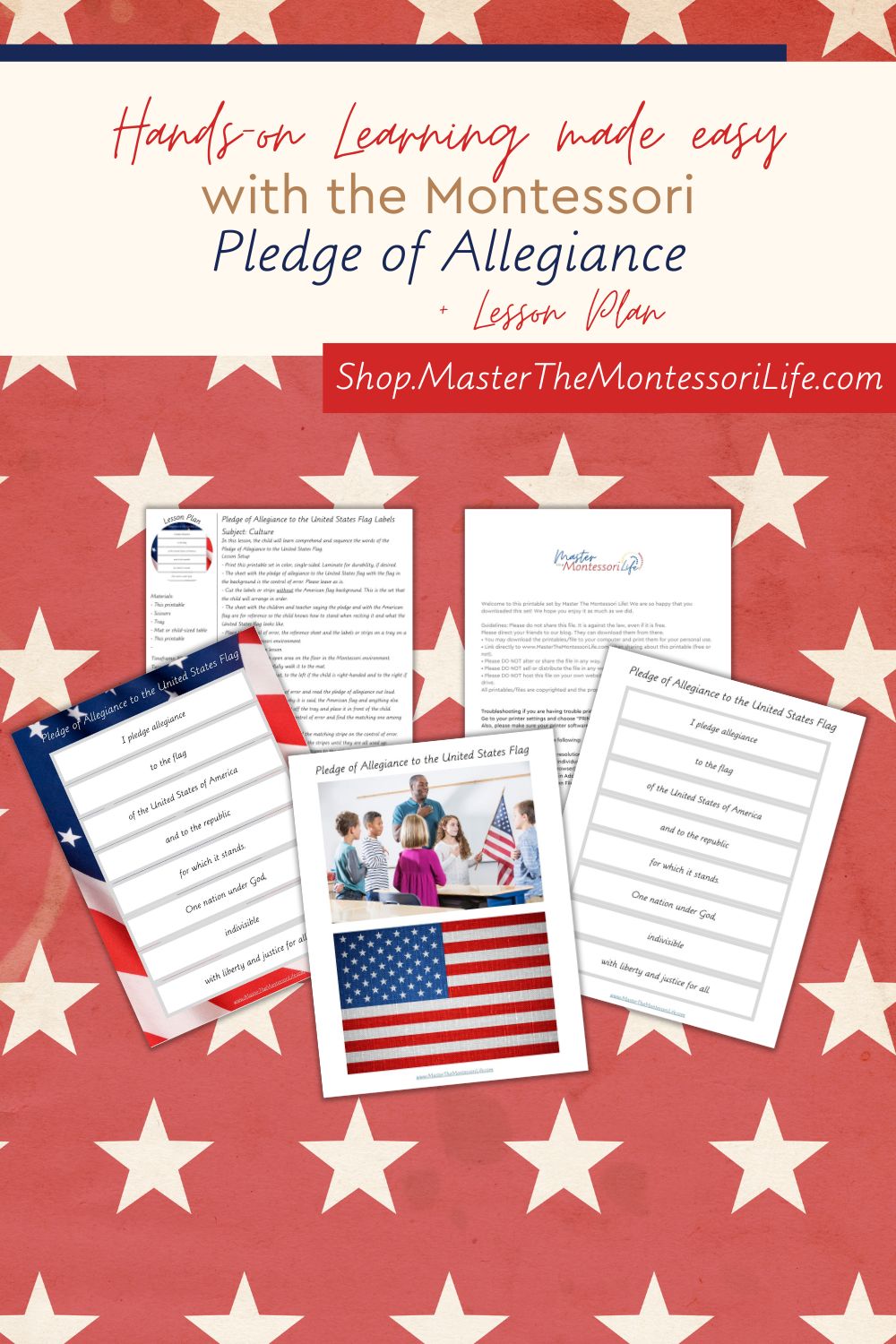 Hands-on learning made easy with the Montessori Pledge of Allegiance lesson
